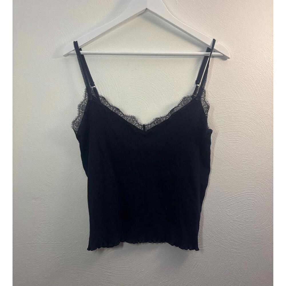 J.Crew Navy Blue Lace Trim Cami Size Large